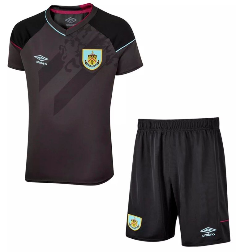 Kit infantil oficial umbro Burnley FC 2020 2021 II jogador